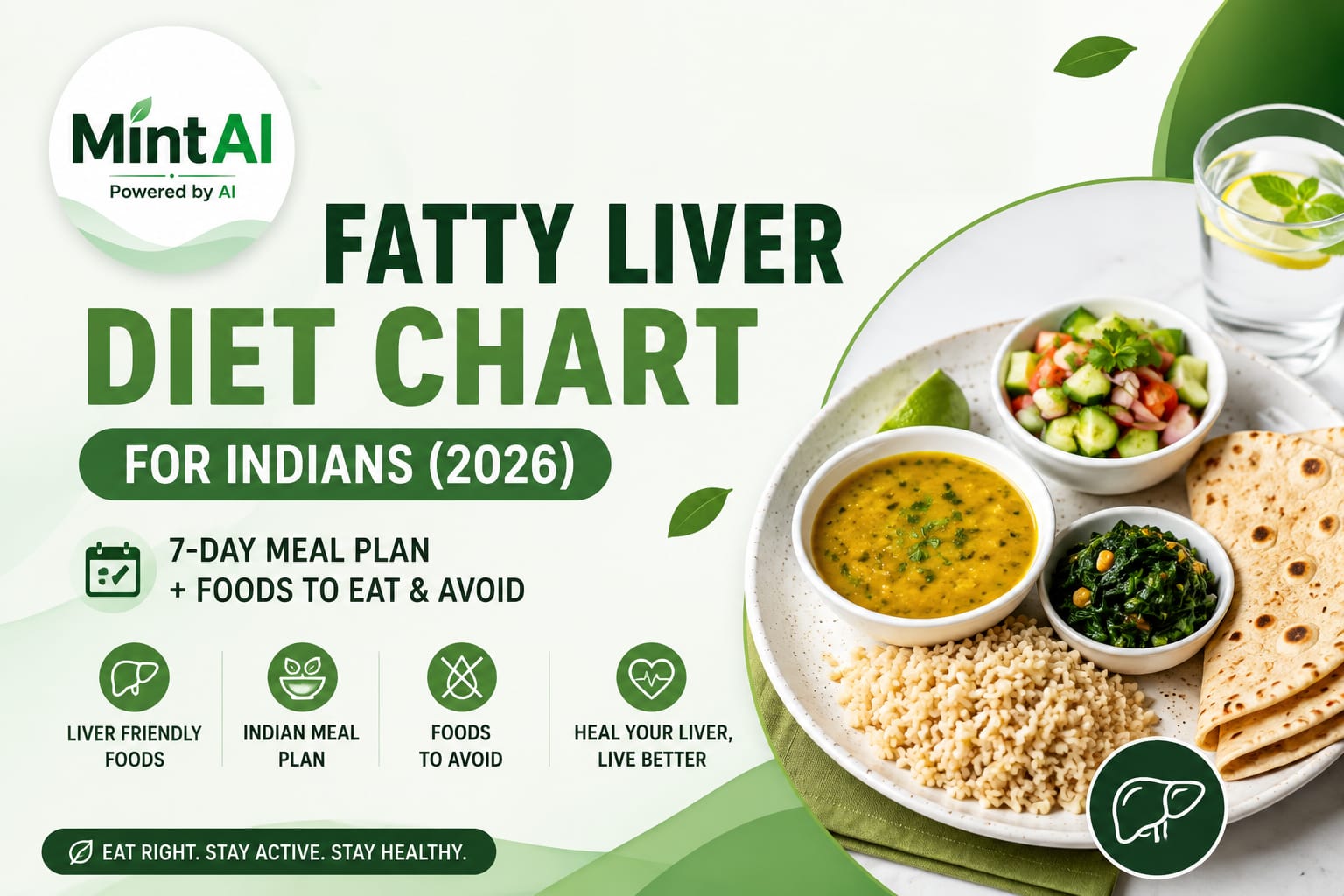 Fatty Liver Diet Chart for Indians (2026): 7-Day Meal Plan + Foods to Eat & Avoid